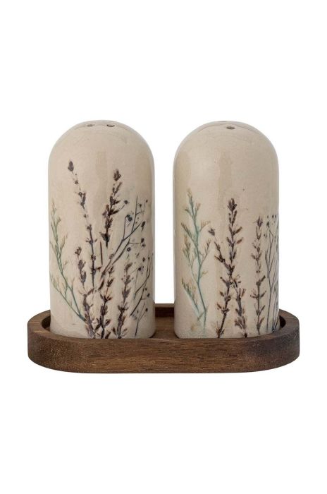 Сільничка і перечниця з підставкою Bloomingville Bea колір коричневий