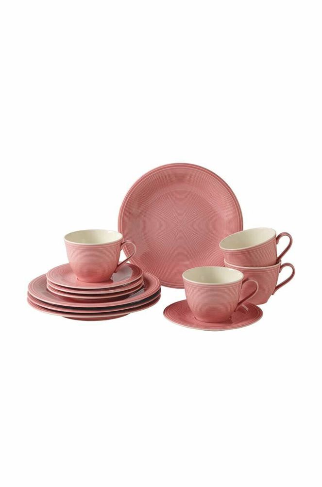 Кавовий сервіз на 4 персони Villeroy & Boch Color Loop Rose 12-pack колір барвистий