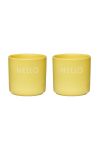 Набір підставок для яєць Design Letters Yello Hello 2 шт. колір жовтий Набір підставок для яєць Design Letters Yello Hello 2 шт. колір жовтий