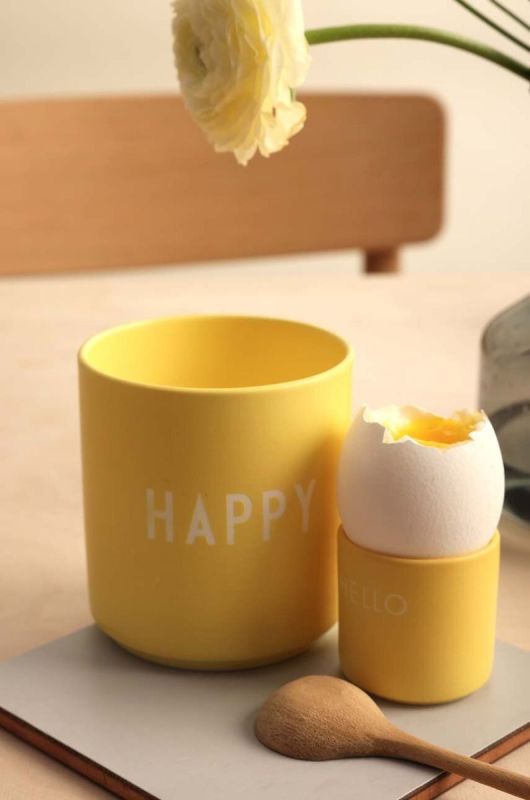 Набір підставок для яєць Design Letters Yello Hello 2 шт. колір жовтий фото 2