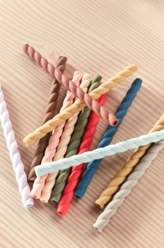 Набір трубочок зі щіточкою OYOY Mellow Silicone 6 шт колір барвистий фото 2