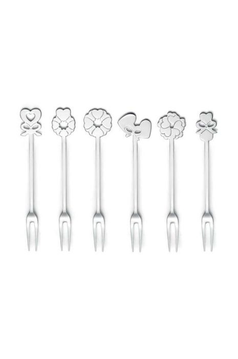 Набір десертних виделок Guzzini Love 6-pack колір сірий