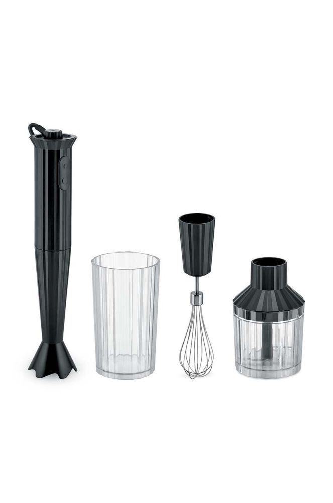 Ручний блендер з аксесуарами Alessi Plisse 4-pack колір чорний