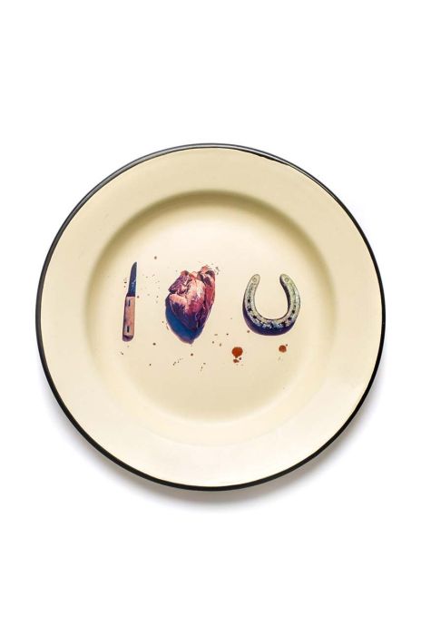 Тарілка Seletti I love U колір барвистий