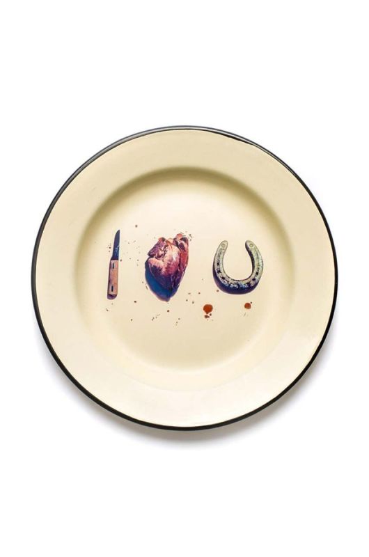 Тарілка Seletti I love U колір барвистий