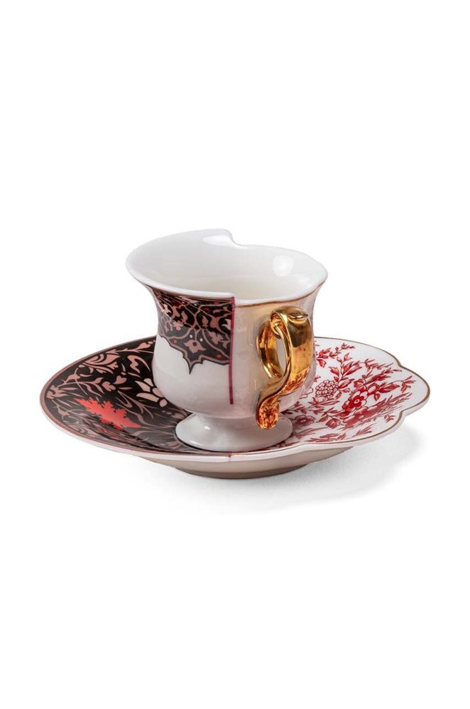Чашка з блюдцем Seletti Hybrid Sagala колір барвистий