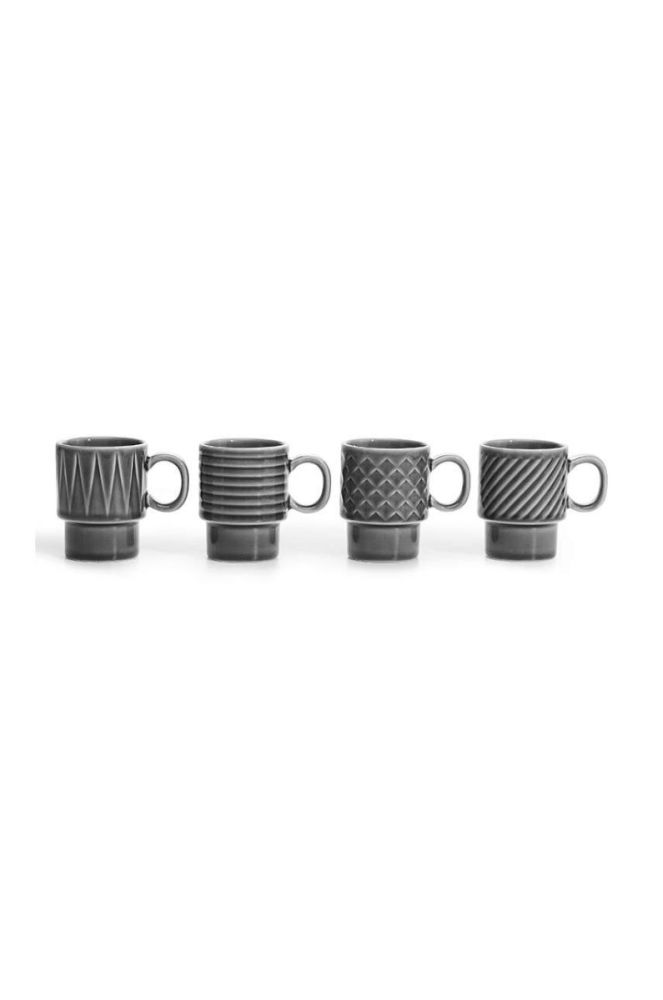 Набір чашок для еспресо Sagaform Coffee & More 4-pack колір сірий фото 2