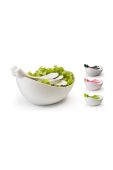 Миска з ложками для салату Qualy колір білий