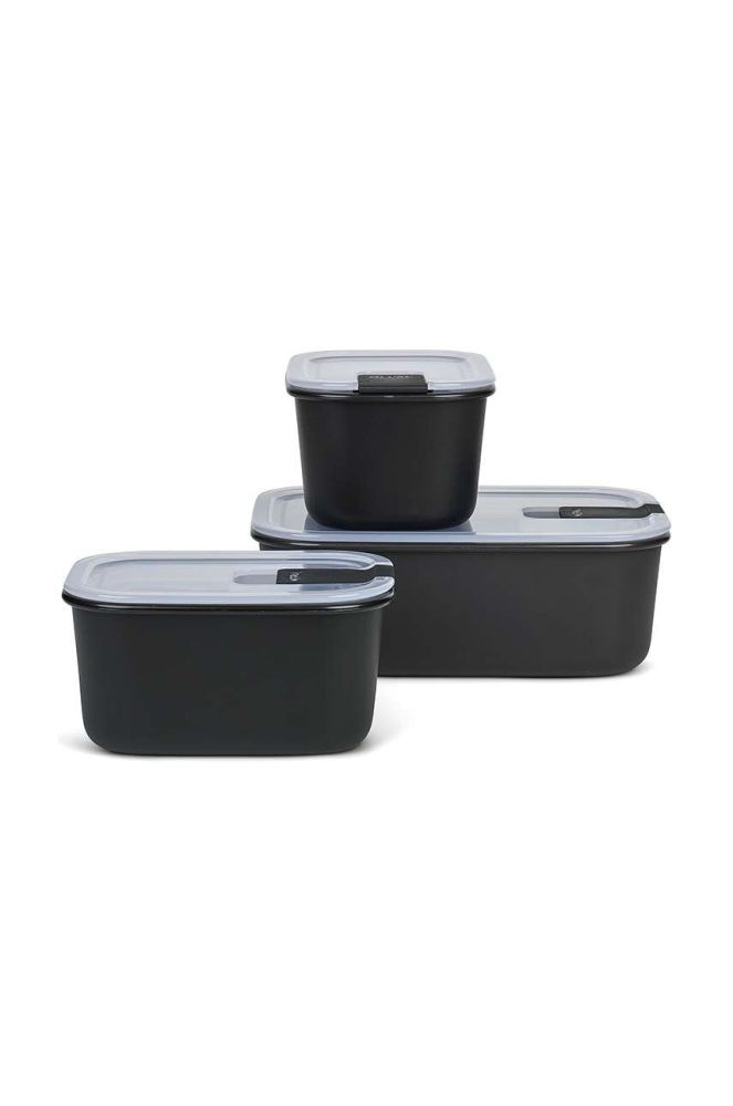 Набір контейнерів для зберігання з кришками Mepal EasyClip 2 x 450 ml / 1 L 3-pack колір чорний (3680290)