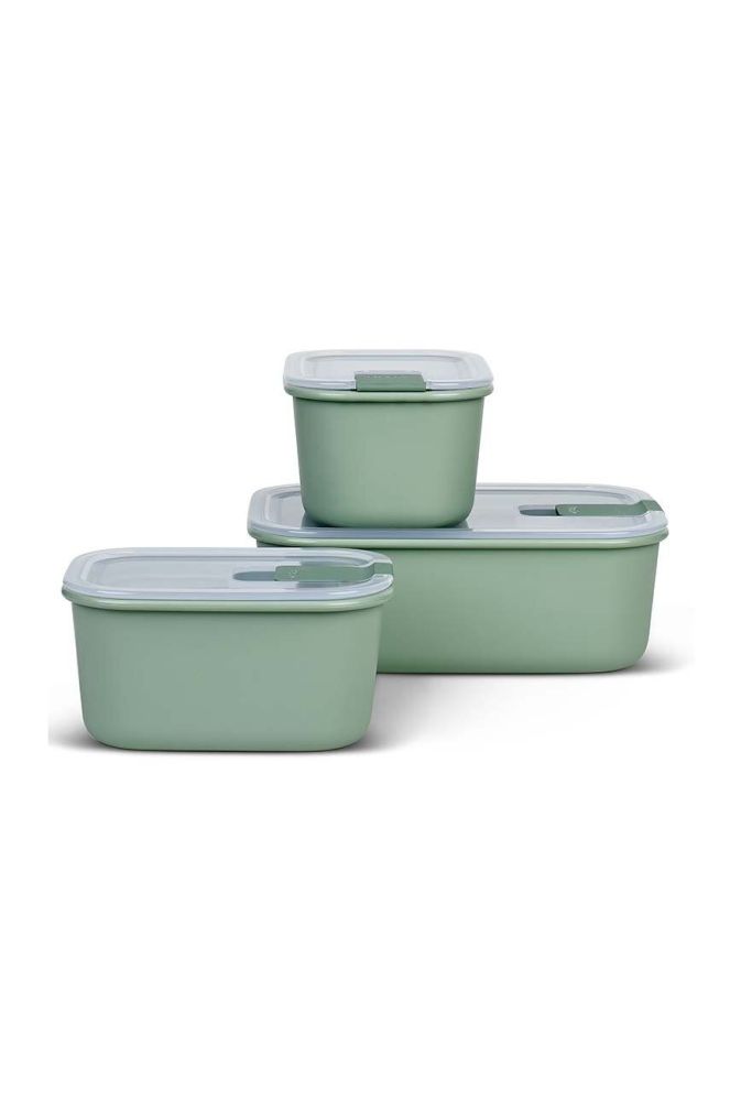 Набір контейнерів для зберігання з кришками Mepal EasyClip 2 x 450 ml / 1 L 3-pack колір зелений (3680442)