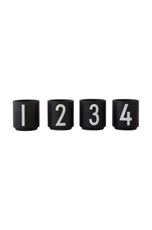Набір чашок Design Letters Mini Cups 4-pack колір чорний