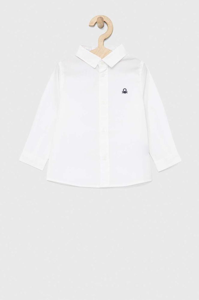 Дитяча бавовняна сорочка United Colors of Benetton колір білий (2979256)