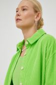 Бавовняна сорочка American Vintage жіноча колір зелений relaxed класичний комір (2705412)