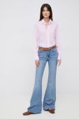 Бавовняна сорочка Seidensticker жіноча колір рожевий slim класичний комір (2953380)