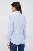 Бавовняна сорочка Seidensticker жіноча slim класичний комір колір блакитний (2953384)