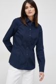 Бавовняна сорочка Seidensticker жіноча колір синій slim класичний комір
