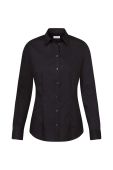 Бавовняна сорочка Seidensticker жіноча колір чорний slim класичний комір (2956861)
