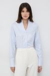Бавовняна сорочка Seidensticker жіноча slim колір блакитний