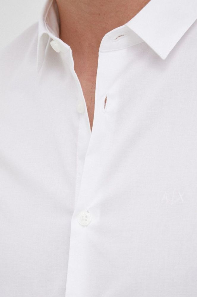 Сорочка Armani Exchange чоловіча колір білий slim класичний комір (2147351) фото 2