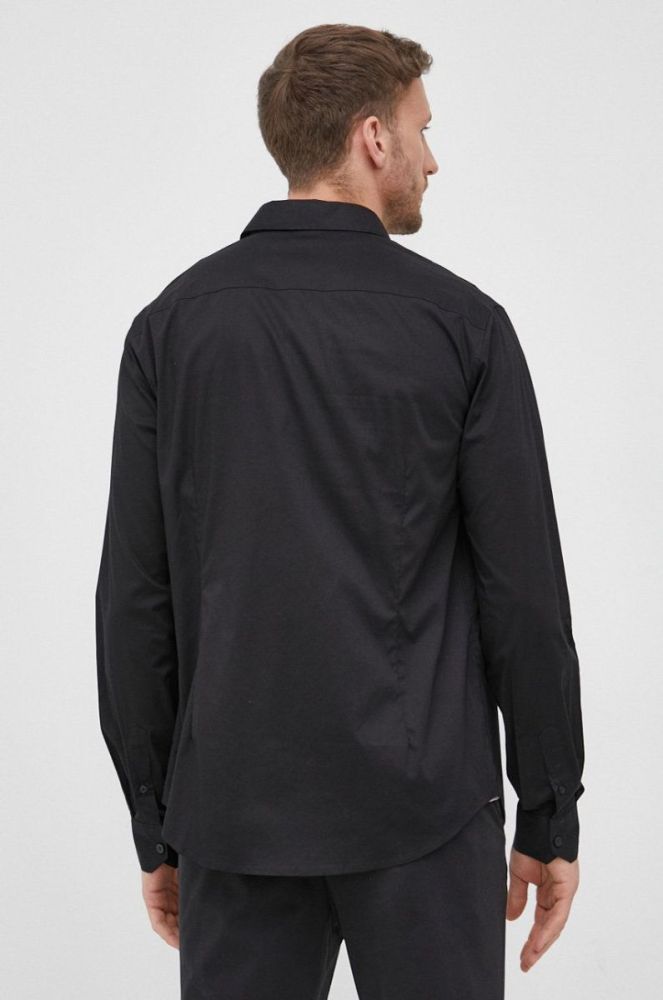Сорочка Armani Exchange чоловіча колір чорний slim класичний комір (2147357) фото 4
