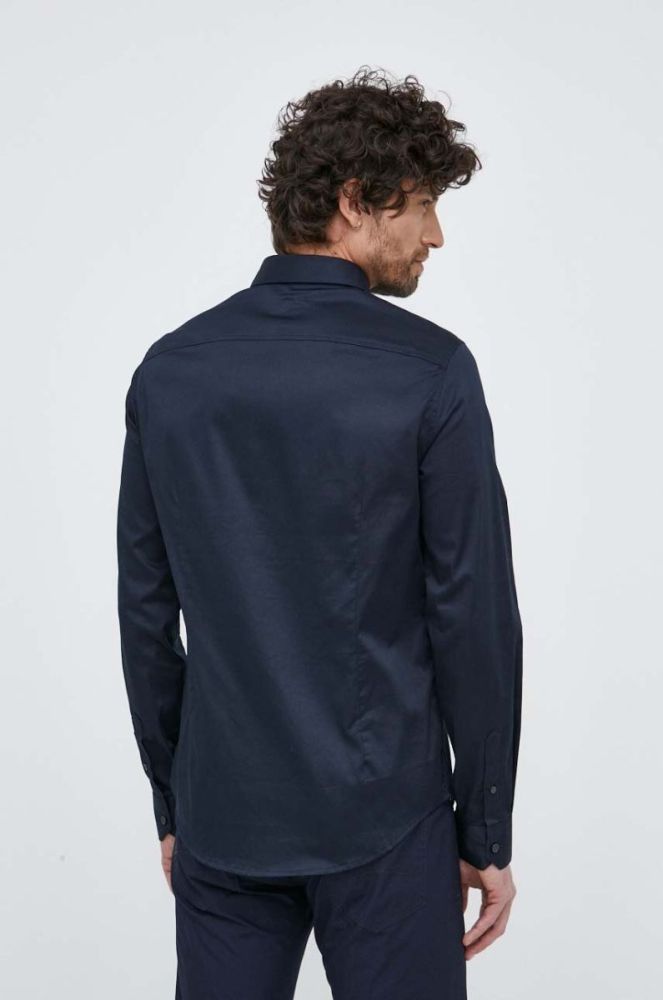 Сорочка Armani Exchange чоловіча колір синій slim класичний комір (3050794) фото 3