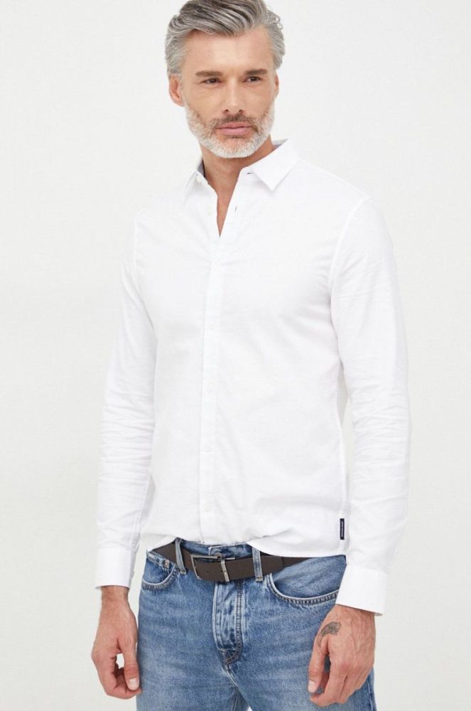 Бавовняна сорочка Armani Exchange колір білий фото 3
