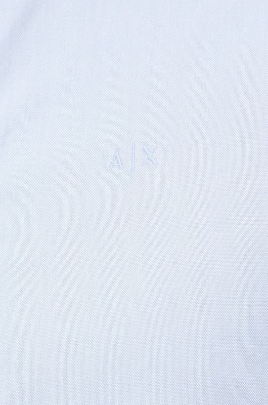 Бавовняна сорочка Armani Exchange чоловіча slim класичний комір колір блакитний (2596296) фото 2