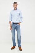 Бавовняна сорочка Armani Exchange чоловіча slim класичний комір колір блакитний (2596296)