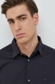 Сорочка Emporio Armani чоловіча колір синій regular класичний комір