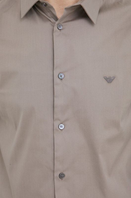 Сорочка Emporio Armani чоловіча колір чорний regular класичний комір (2970496) фото 2