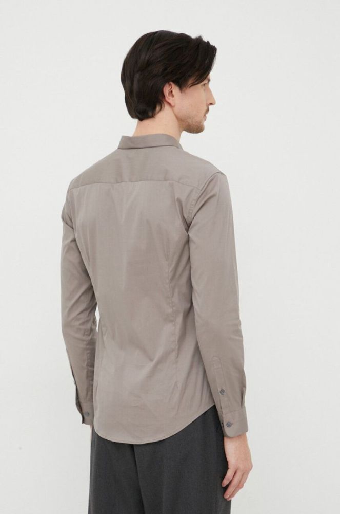 Сорочка Emporio Armani чоловіча колір чорний regular класичний комір (2970496) фото 4