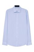 Бавовняна сорочка Seidensticker чоловіча slim класичний комір колір блакитний (2978584)