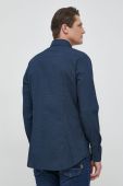Бавовняна сорочка Seidensticker чоловіча колір синій slim класичний комір (2978629)