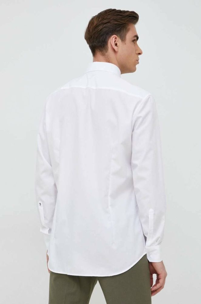 Бавовняна сорочка Seidensticker Чоловіча колір білий slim комір button-down фото 3