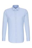Бавовняна сорочка Seidensticker чоловіча slim класичний комір колір блакитний (2978646)