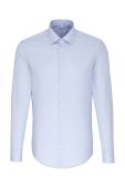 Бавовняна сорочка Seidensticker чоловіча slim класичний комір колір блакитний (2978613)