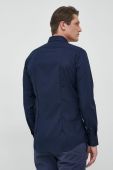 Бавовняна сорочка Seidensticker чоловіча колір синій slim класичний комір (2978768)