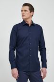 Бавовняна сорочка Seidensticker чоловіча колір синій slim класичний комір (2978768)