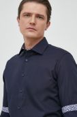 Бавовняна сорочка Seidensticker чоловіча колір синій slim класичний комір (2978933)