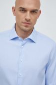 Бавовняна сорочка Seidensticker чоловіча slim класичний комір колір блакитний (2978658)