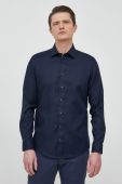 Бавовняна сорочка Seidensticker чоловіча колір синій slim класичний комір (2978549)