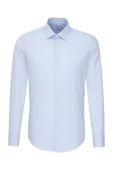 Бавовняна сорочка Seidensticker чоловіча slim класичний комір колір блакитний (2978561)