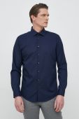 Бавовняна сорочка Seidensticker чоловіча колір синій slim класичний комір (2978689)