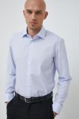 Бавовняна сорочка Seidensticker чоловіча slim класичний комір колір блакитний (2978758)
