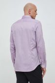 Бавовняна сорочка Seidensticker чоловіча колір фіолетовий slim класичний комір