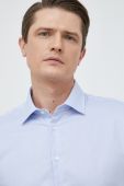 Бавовняна сорочка Seidensticker чоловіча slim класичний комір колір блакитний (2978528)