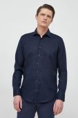 Бавовняна сорочка Seidensticker чоловіча колір синій slim класичний комір (2978877)