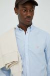 Бавовняна сорочка Les Deux чоловіча regular комір button-down колір блакитний (3035089) Бавовняна сорочка Les Deux чоловіча regular комір button-down колір блакитний (3035089)