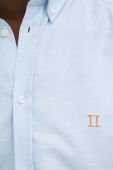 Бавовняна сорочка Les Deux чоловіча regular комір button-down колір блакитний (3035089)