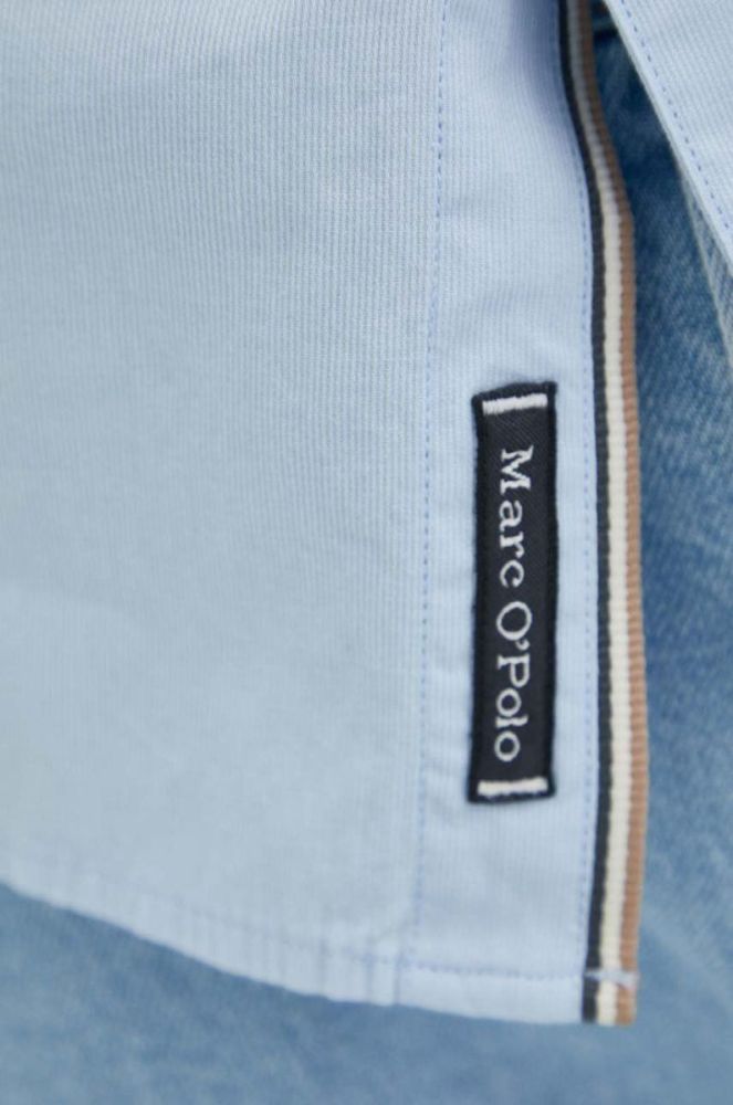Бавовняна сорочка Marc O'Polo чоловіча regular комір button-down колір блакитний фото 6